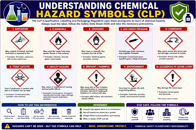 Chemical hazard symbols and meanings
