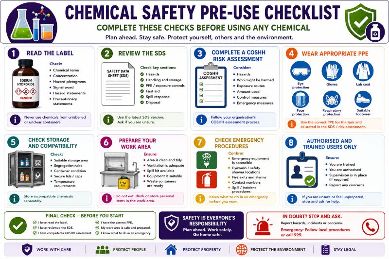 Chemical safety pre-use checklist