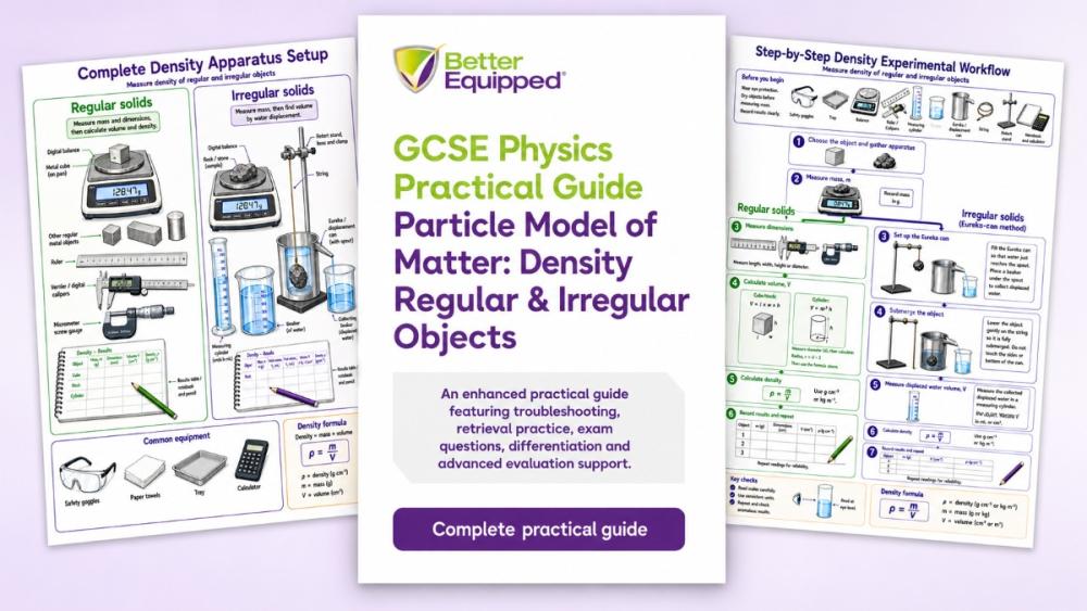 Front cover of the GCSE Physics density practical guide