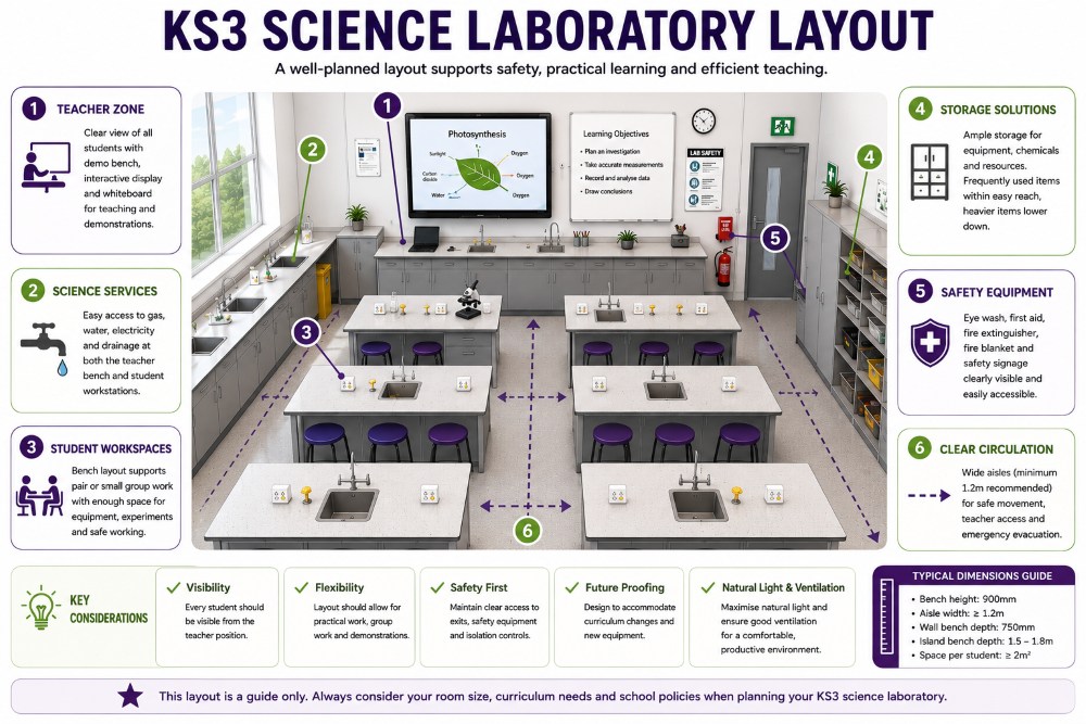 KS3 Science Laboratory Layout Graphic
