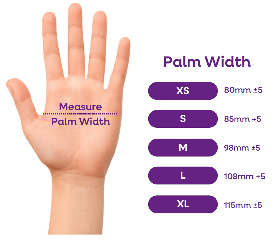Nitril Gloves Size Chart