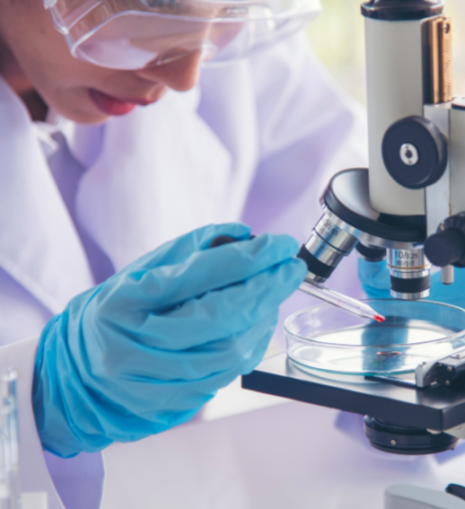 microscope in use