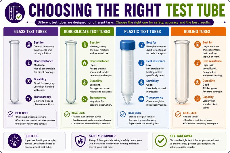 Choosing the right test tube for school science and laboratory experiments
