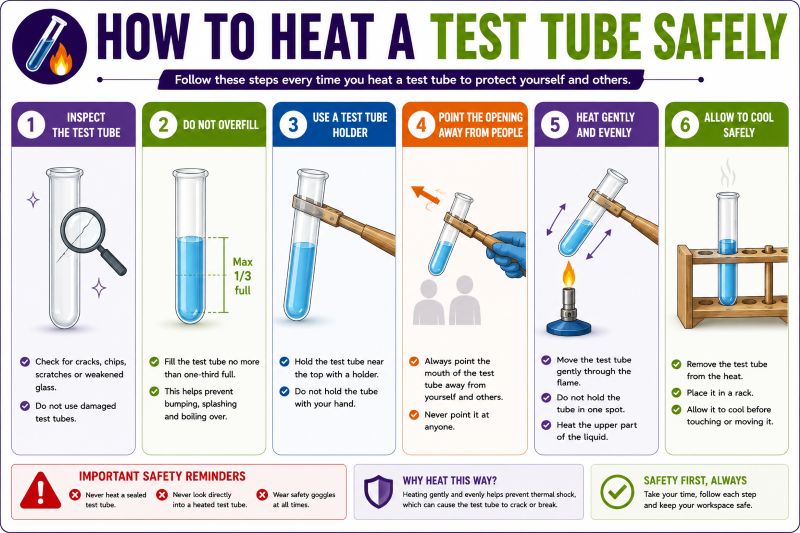 How to heat a test tube safely using a test tube holder