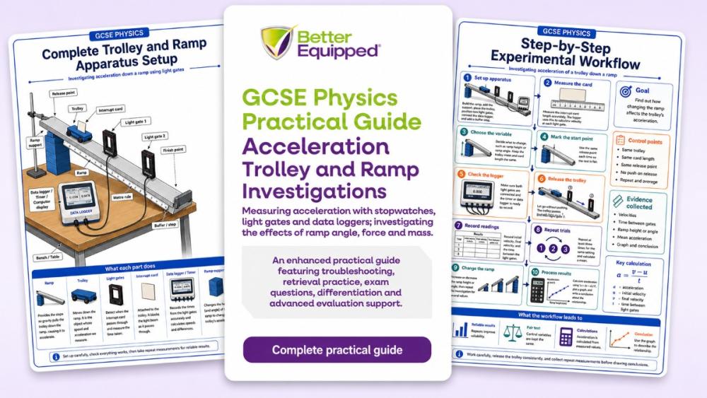 Front cover of the GCSE Physics acceleration practical guide