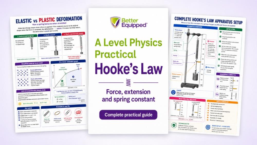 Front cover of the A Level Physics Hooke's law practical guide