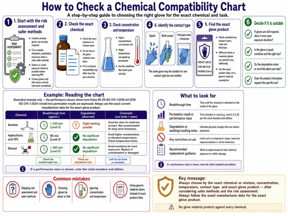 How to check a chemical compatibility chart