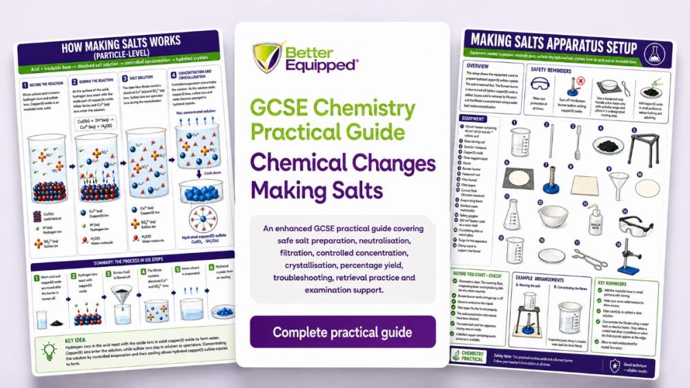 Front cover of the GCSE Chemistry making salts practical guide