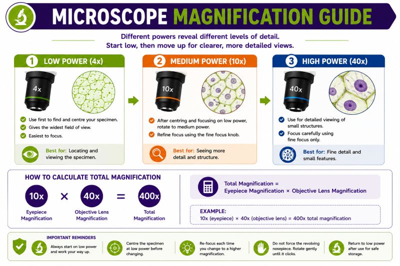 Microscope magnification guide