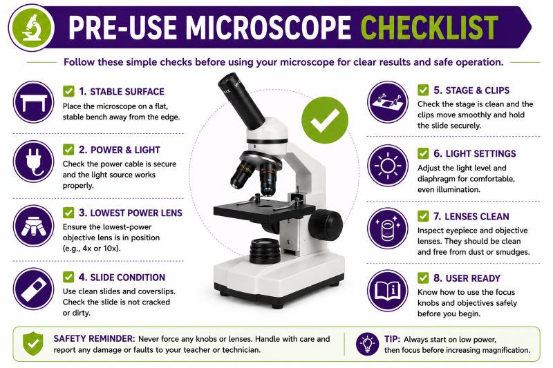 Pre-use microscope safety checklist
