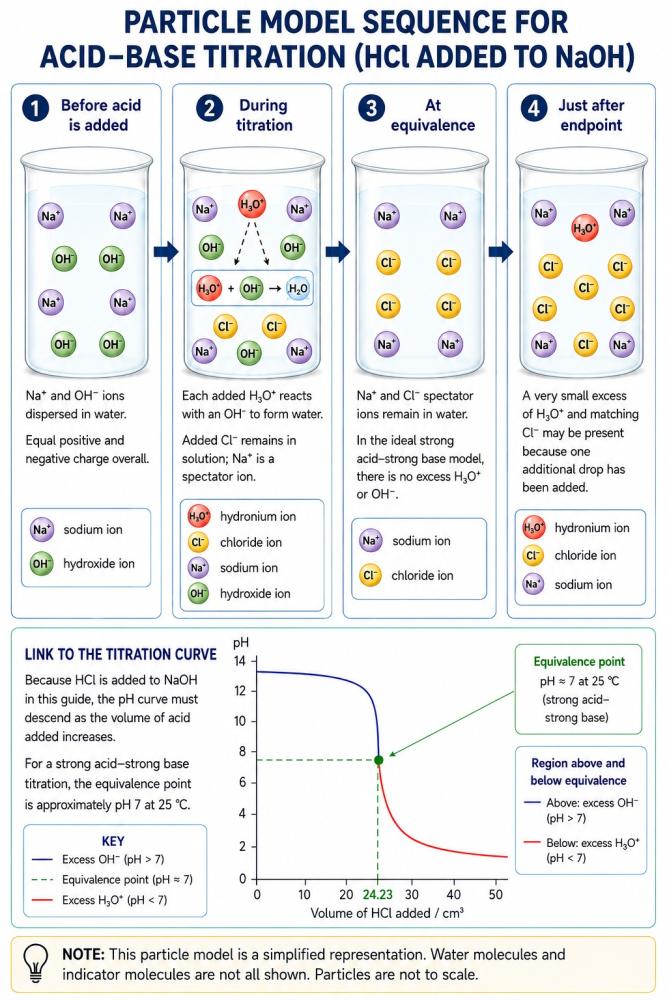 Particle Model Sequence for Acid-Base Titration