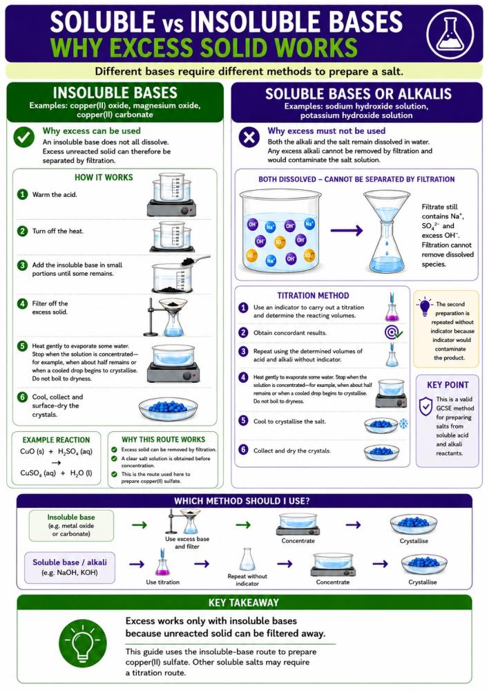 Soluble vs insoluble bases