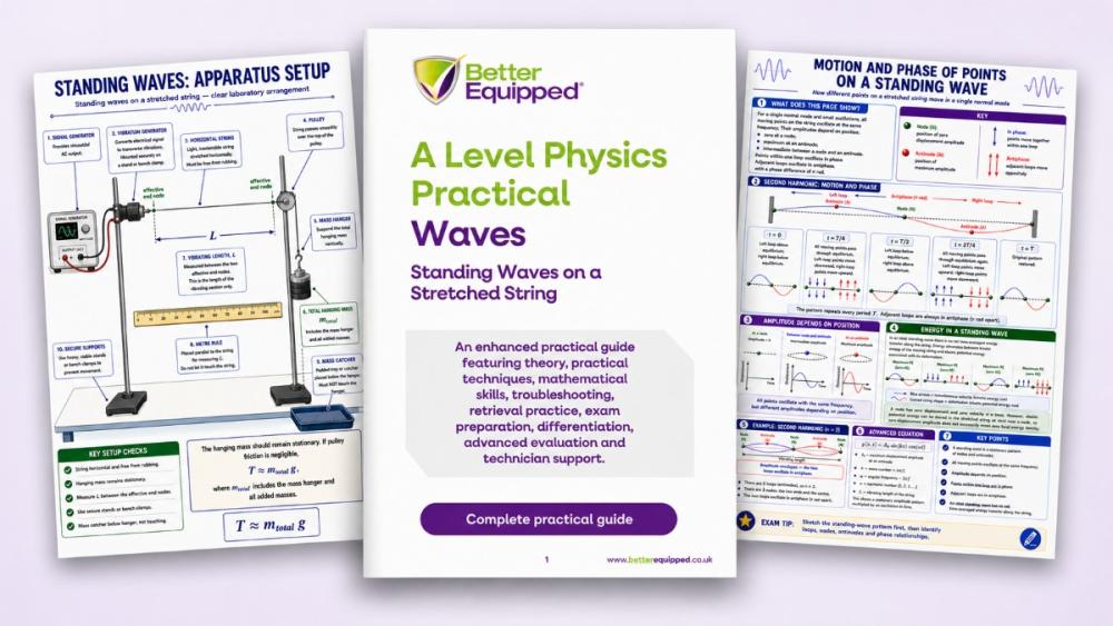 Front cover of the A Level Physics standing waves practical guide