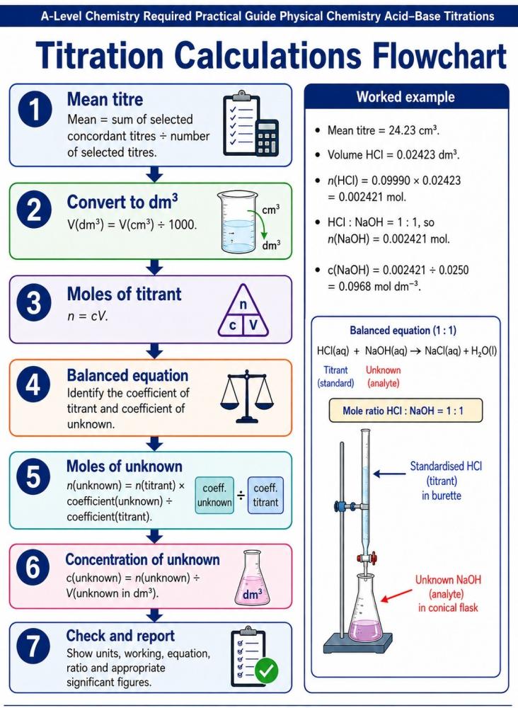 titrations calculations flowchart