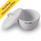 Crucible, Porcelain Squat Form & Lid 25ml, 1 Unit : Multibuy Discount Offer x 10 Units