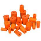 Rubber Stoppers/Rubber Bungs 1 Hole Pk 10 Bottom 33mm