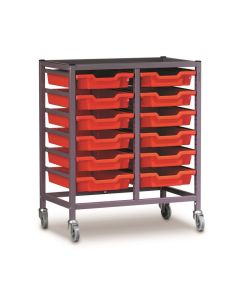 Gratnells Double Trolley Set with 12 Shallow Trays  [1548]