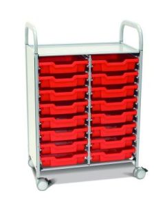Gratnells Callero Plus Science Trolley Double + 16 Shallow Trays [2718]