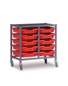 Gratnells Double Trolley Set with 10 Shallow Trays  [3290]