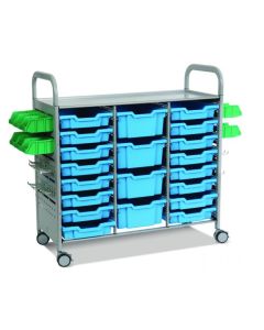 Gratnells Callero STEAM Treble Silver Trolley 16 Shallow & 4 Deep Trays [80455]
