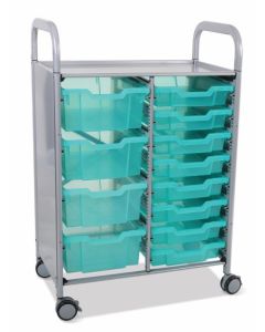Gratnells Callero Shield Double Trolley 8 Shallow & 4 Deep Trays [80499]