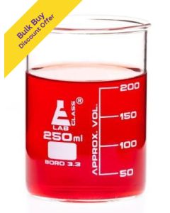 Labglass Beakers Low Form Boro. 250ml, 1 Unit : Bulk Buy Discount Offer x 60 Units