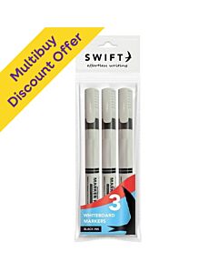 Dry Wipe Markers Black Pack of 3 : Multibuy Discount Offer x 10 Packs