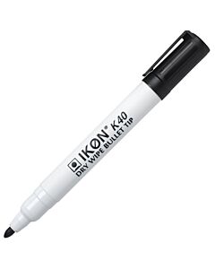Dry Wipe Markers Bullet Tip Black Pack of 10
