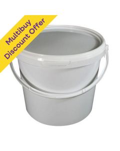 1L White Round Bucket With Push Lid Pack of 5