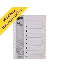 Index Dividers A4 Pack of 10 : Multibuy Discount Offer x 2 Packs