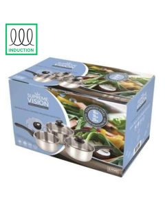 Saucepan Set 3 Piece Stainless Steel Pack of 5 [977179]
