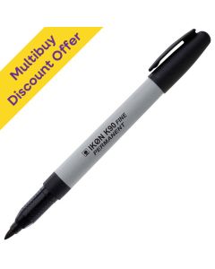 Permanent Marker Fine Tip Black Pack of 10 : Multibuy Discount Offer x 5 Packs
