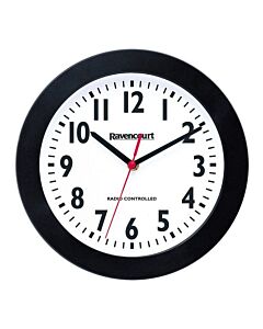 Radio Controlled Clock - Black 22cm/8.7"
