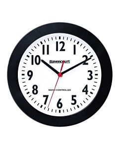 Radio Controlled Clock - Black 30cm/12"