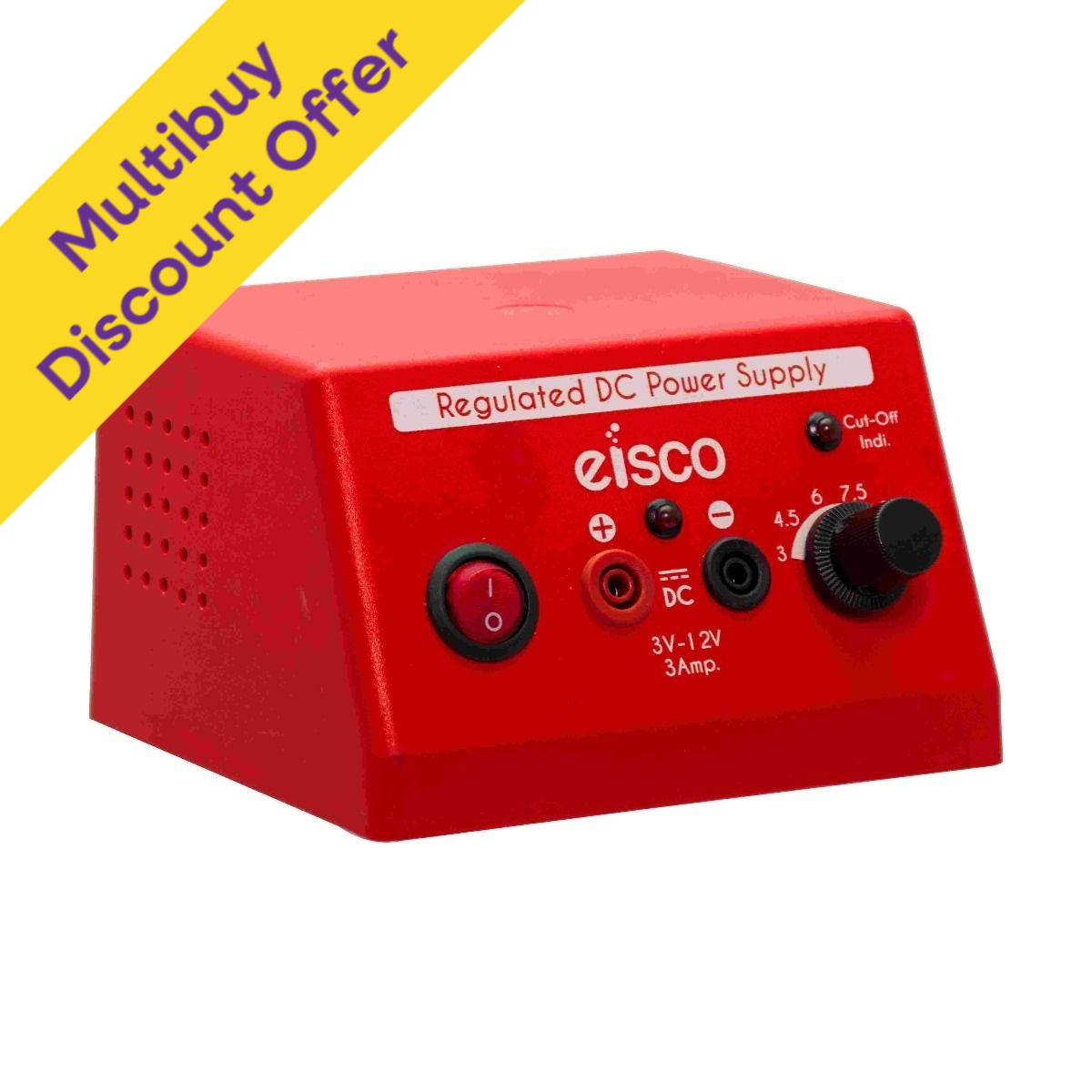 Eisco Regulated DC School Power Supply 3V-12V/3A (x6 Outputs), 1 Unit : Multibuy Discount Offer x 3 Units