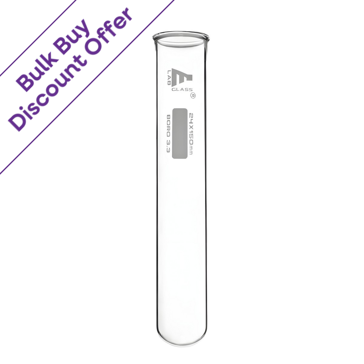 Labglass Boiling Tubes 150 x 24mm & Rim Box of 50: Bulk Buy Discount Offer x 4 Packs