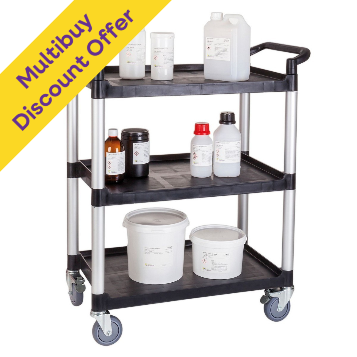 Trolley Laboratory Large 3 Tier Pack of 2: Multibuy Discount Offer x 2 Units