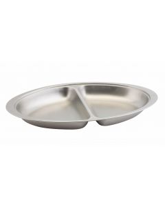 Stainless Steel 2 Division Oval Banqueting Dish 20" [777130]