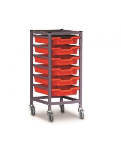 Gratnells 1025S Single Trolley Set with 6 Shallow Trays  [1551]