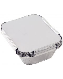 Foil Containers with Lids 24 x 24 x 3.5cm Pack of 200 [97885]