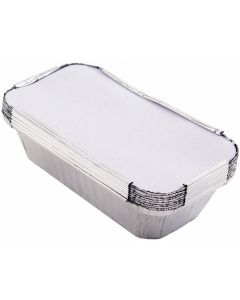 Foil Containers with Lids Pack of 125, 12 x 8.5 x 5.5cm [7884]