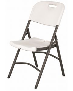 Folding Utility Chair - White Hdpe H98 x W46 x D50cm [7968]