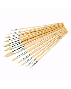 Artists Paint Brush Set Pointed Tipped 12 Piece [4543]