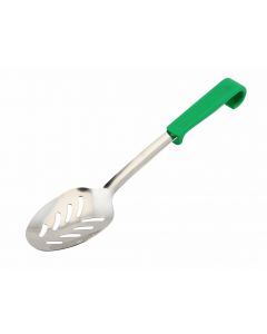 Genware Plastic Handle Spoon Slotted Green [777600]