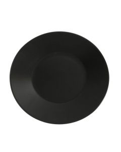 Luna W. Rim Plate Pack of 6 30.5cm Dia. Black Stoneware [777760]