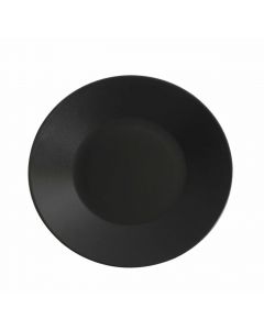 Luna W. Rim Plate Pack of 6 27.5cm Dia. Black Stoneware [777761]