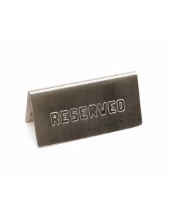 Stainless Steel Table Sign"Reserved" 15 x 5cm [778609]