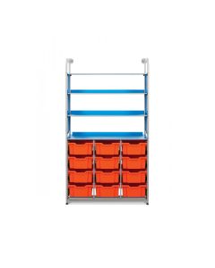 Gratnells Callero Combo Frame Set with 12 Deep Trays & 3 Flat Shelves [80454]