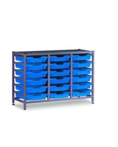 Gratnells 3325NTM Treble Frame Set with 18 Shallow Trays [3287]
