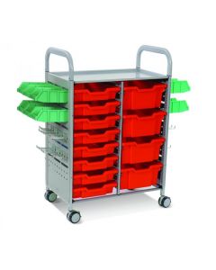 Gratnells Callero STEAM Activity Double Column Trolley Set with 8 Shallow & 4 Deep Trays [80456]